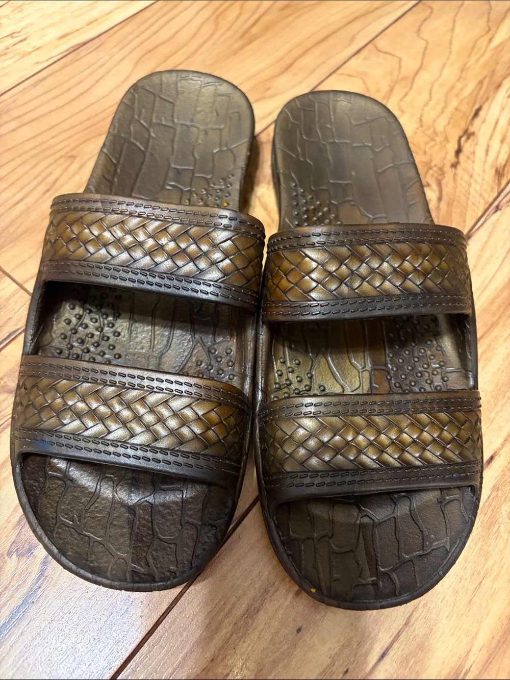 Imperial Sandals Hawaii Two strap Jesus Sandal Unisex Brown Women’s size 9